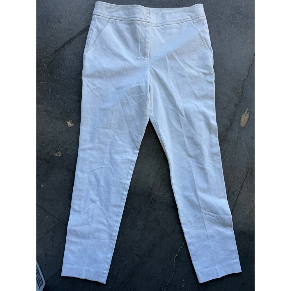 Trina Turk White Strait Leg Pants Cotton Blend EUC 2